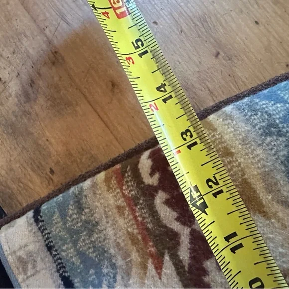 Pendleton Wool and Suede Purse Brown and Blue. hand made by Starry Gardens. - Picture 8 of 9